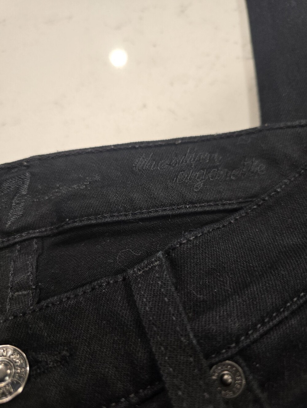 7 For All Mankind The Slim Cigarette Jeans in Black size 24 Extra Small - Picture 2 of 7